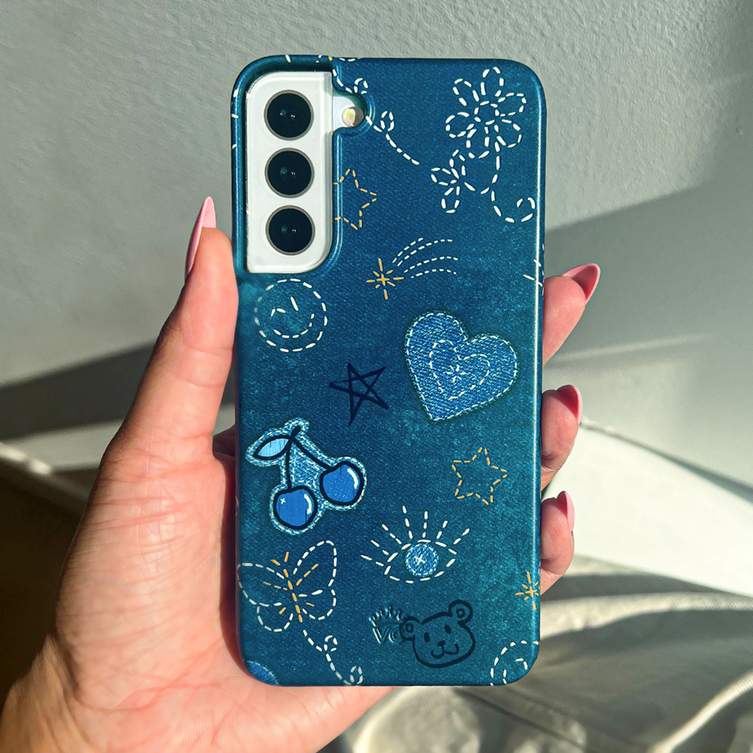 Samsung Galaxy Phone Case - Blue Denim Design, Slim Protective Cover for Samsung Galaxy S21/S20/Note 20 - Perfect for Everyday Use, Work & Travel