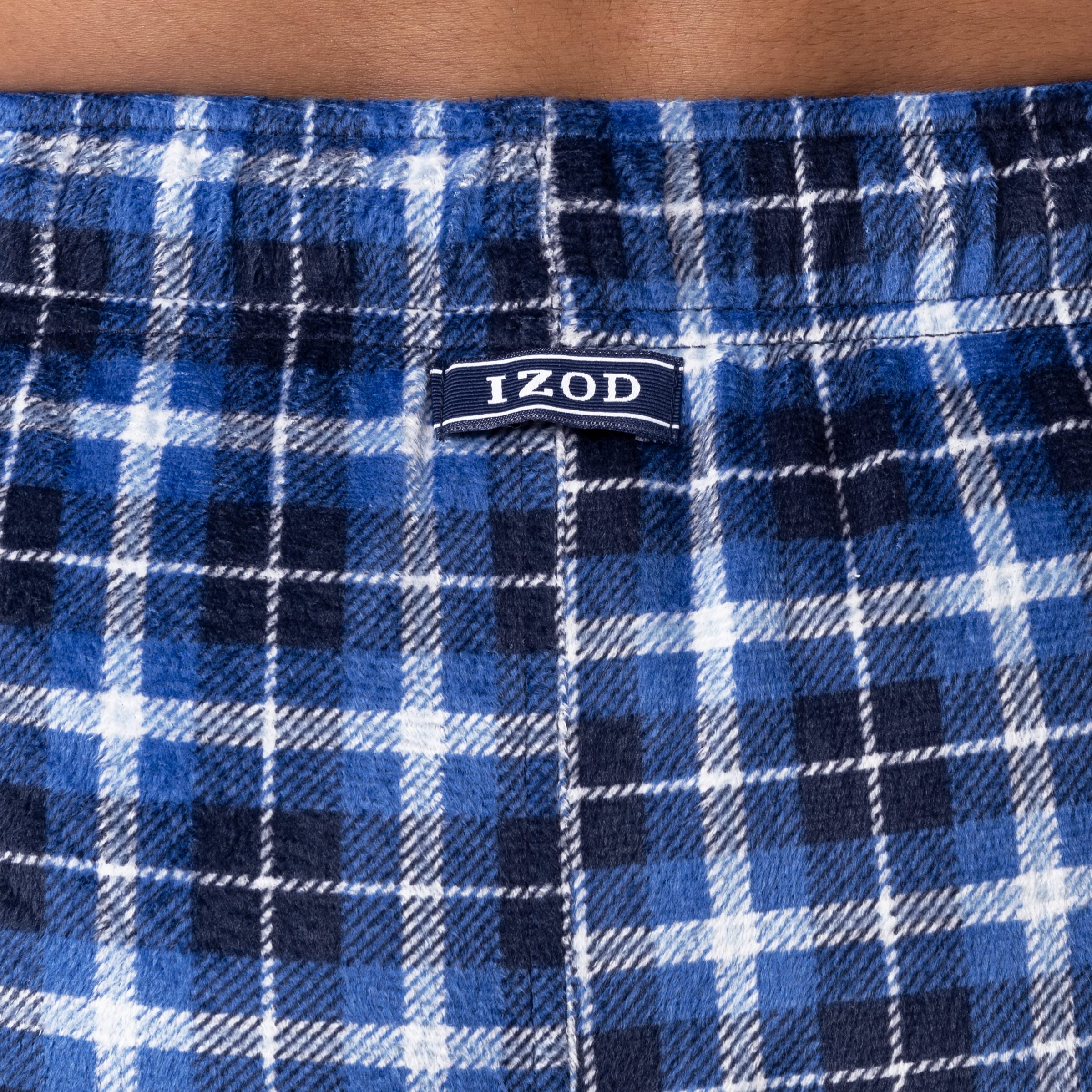 IZOD Men's Soft Fleece Sleep Pants - Cozy & Comfortable Lounge Pajama Bottoms for Relaxing at Home or Sleeping