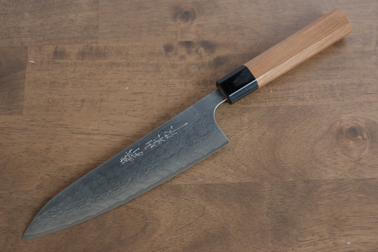 Premium Nao Yamamoto SG2 Damascus Gyuto Knife 180mm - Japanese Chef Knife with Cherry Blossom Handle for Professional Cooking & Sushi Preparation