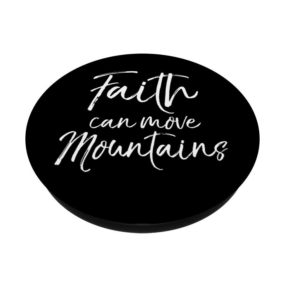 Faith Can Move Mountains Christian Bible PopSocket Grip - Swappable Phone & Tablet Holder for Daily Use, Church, and Travel