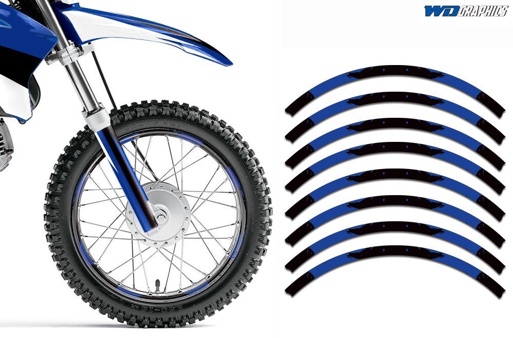 MX Dirt Bike Graphics Kit Sticker Decal with Rim Trim & Number Plates for Yamaha YZ450F 2010-2013 - Midnight Race Design | Off-Road Motocross Customization & Racing Accessories