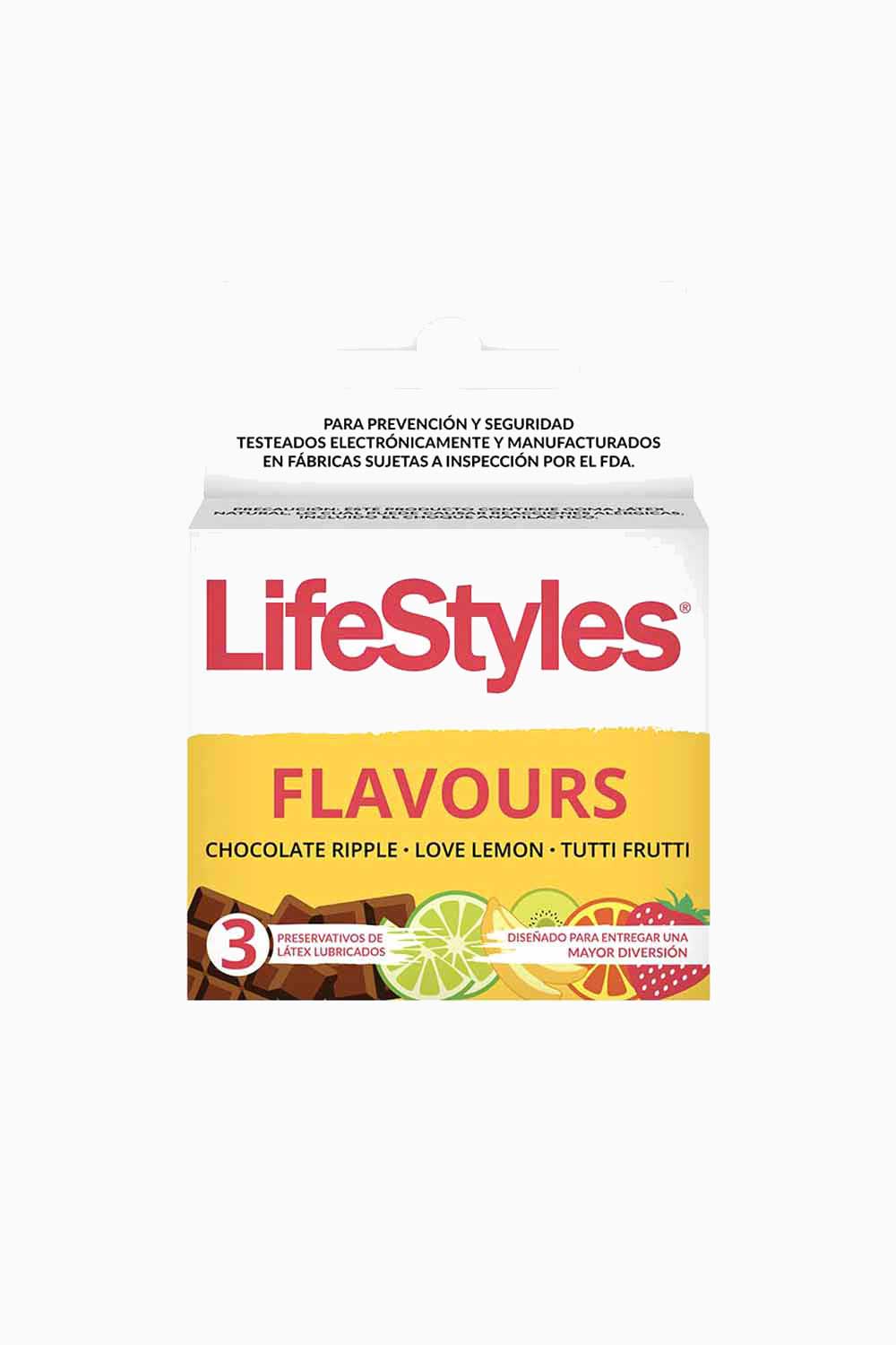 Flavored Condoms | Lifestyles Variety Pack x3 - Strawberry, Banana & Chocolate for Enhanced Intimacy & Safe Fun