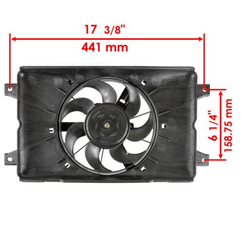 12V Radiator Cooling Fan Replacement for Yamaha Wolverine R-Spec UTV 2016-2018 & Wolverine Hunter 2016-2017 | Compatible with 1XD-E2405-00 & 1XD-E2405-00-00 | 0.315in Shaft OD | Perfect for Off-Roading & UTV Maintenance