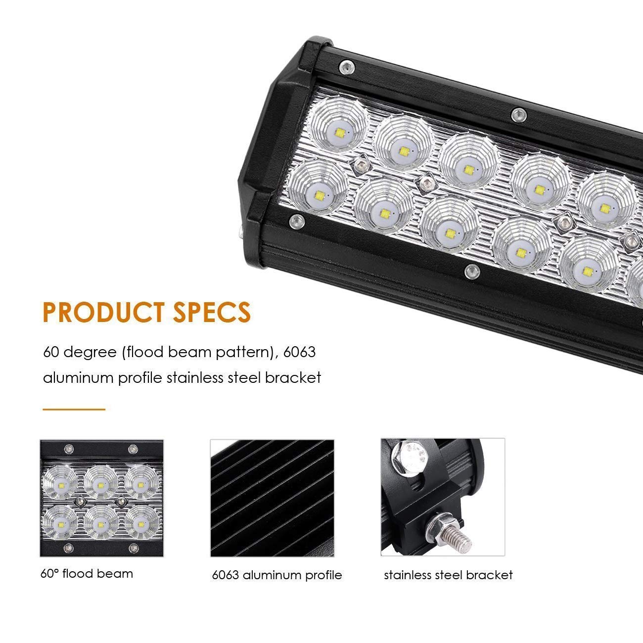 Auxbeam 7 Inch LED Pod Lights (2 Pack) with 6 Gang Switch Panel - Blue Off-Road Lighting for Trucks, Jeeps, ATVs & UTVs - Perfect for Night Driving, Camping & Outdoor Adventures