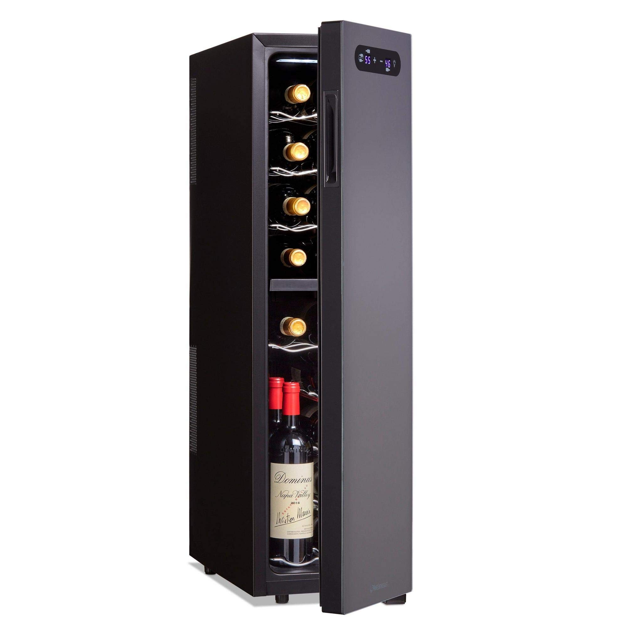 18-Bottle Dual Zone Wine Cooler with Upright Storage - Perfect for Home Bars, Restaurants & Wine Cellars | Wine Enthusiast Slimline Refrigerator