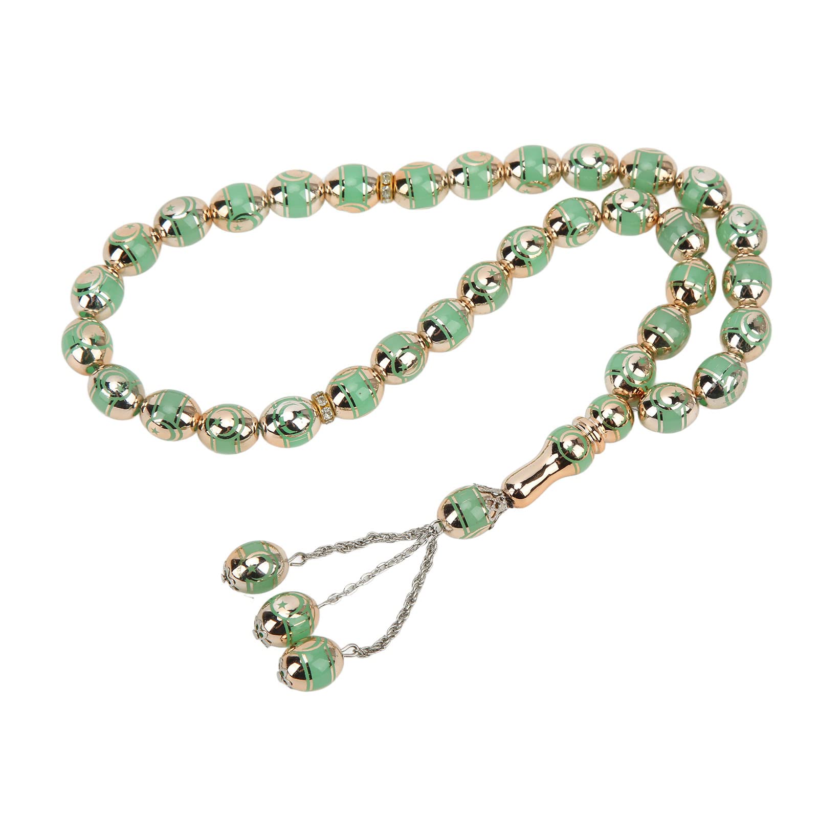 Premium 33-Count Tasbih Prayer Beads - Comfortable Islamic Rosary for Muslim Worship, Meditation & Daily Dhikr - 4 Elegant Colors (Green) - Perfect Spiritual Gift & Home Decoration for Ramadan, Eid & Religious Ceremonies