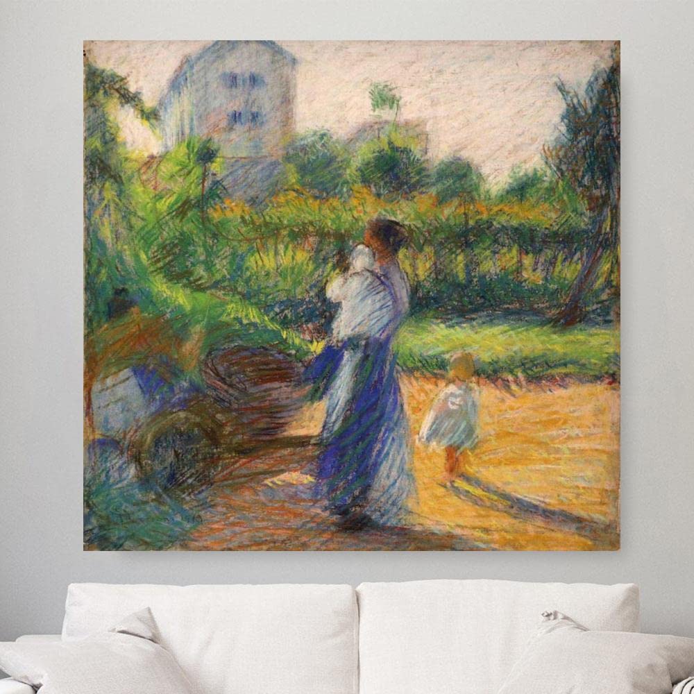 AMANUO Umberto Boccioni Hand-Painted Oil Painting Reproduction - Woman in The Garden (1910) | 48x46 inch Rolled Canvas Wall Art | Vintage Home Decor for Living Room, Bedroom & Office