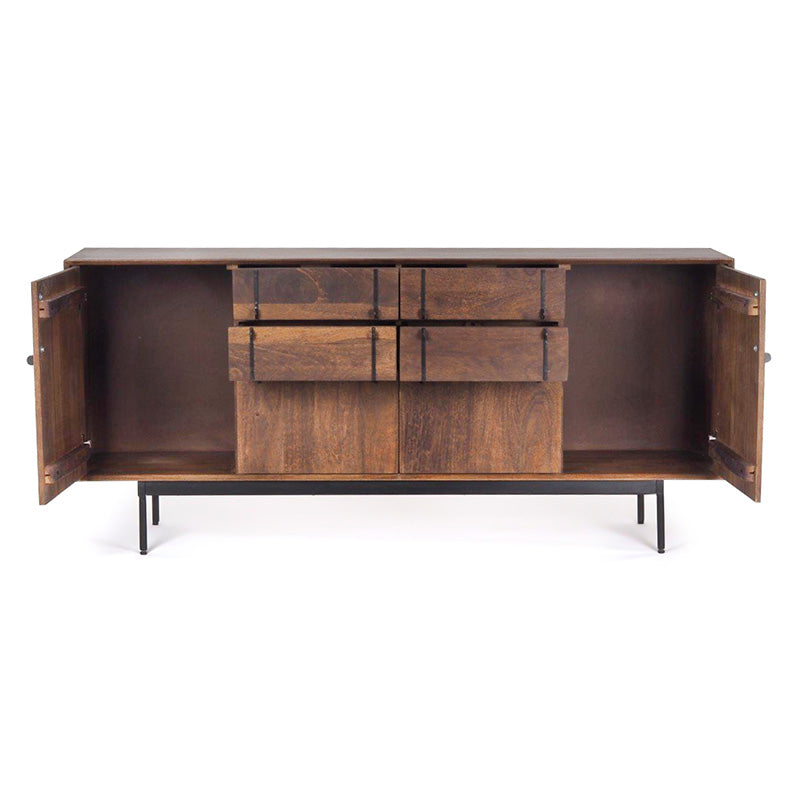 SERINA 170cm Solid Mango Wood Sideboard Buffet Cabinet - Perfect for Dining Room Storage, Kitchen Organization & Living Room Decor