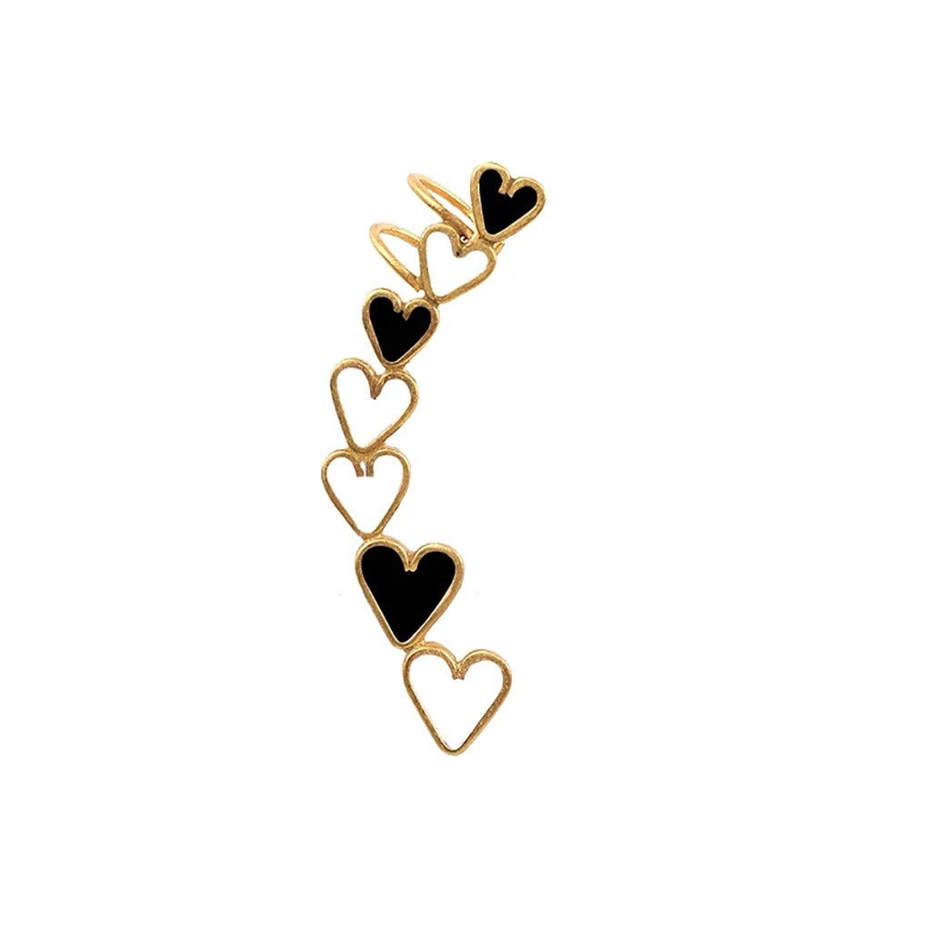 Seven Women's Heart Connected Vintage Dangling Earrings - Cute Romantic Jewelry for Date Night, Wedding, Anniversary Gifts
