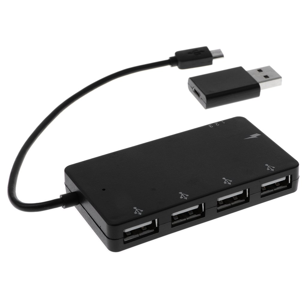 Micro USB OTG Hub with 4-Port USB Charger - Male to Female Adapter for Smartphones, Tablets & Gaming Devices | Perfect for Travel, Office & Multi-Device Charging