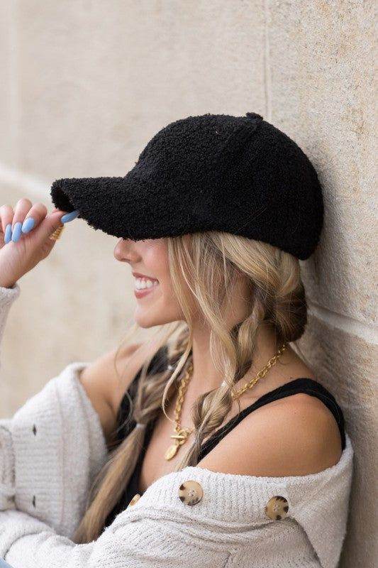 Cozy Boucle Sherpa Teddy Bear Knit Ball Cap - Winter Warm Beanie Hat for Women & Men - Perfect for Outdoor Activities, Hiking, and Cold Weather Fashion