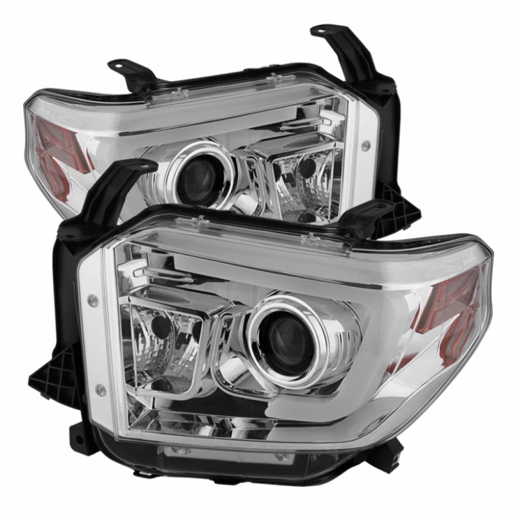 2014-2018 Toyota Tundra Spyder Projector Headlights with LED DRL - Chrome Housing (Pair) | Improved Night Visibility & Style Upgrade for Off-Roading & Daily Driving