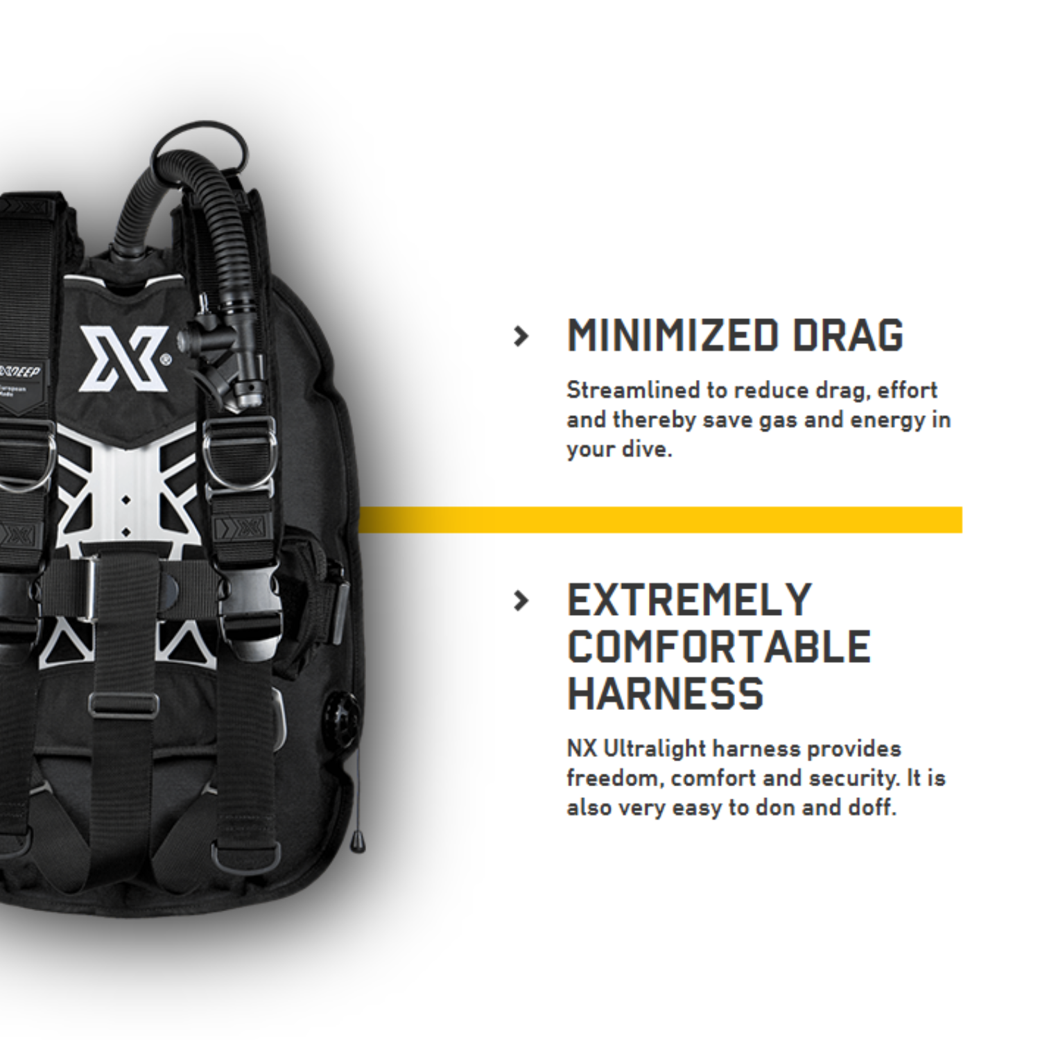 XDeep NX Ghost Deluxe Full Setup Wing System - Premium Scuba Diving Buoyancy Control Device for Professional Divers | Perfect for Deep Sea Exploration and Underwater Photography