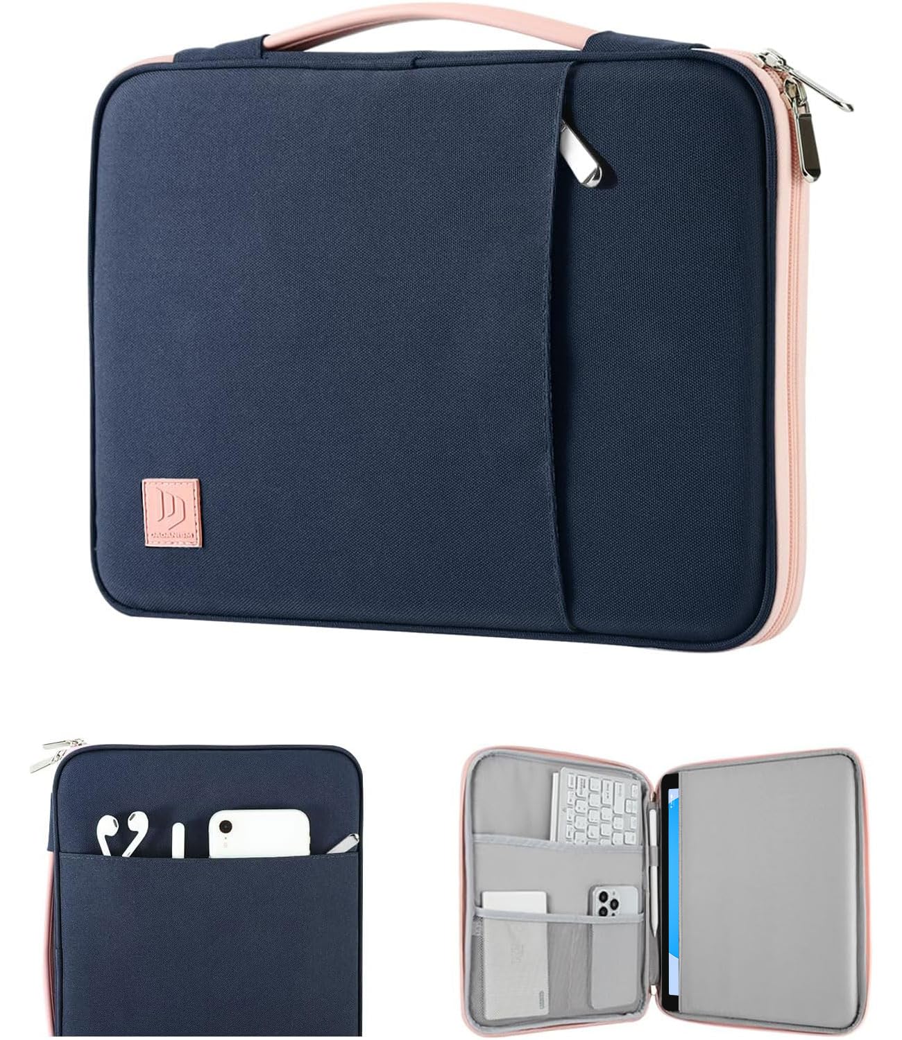 Premium 9-11 Inch Tablet Sleeve Organizer with Handle - Compatible with iPad 9/8/7th 10.2