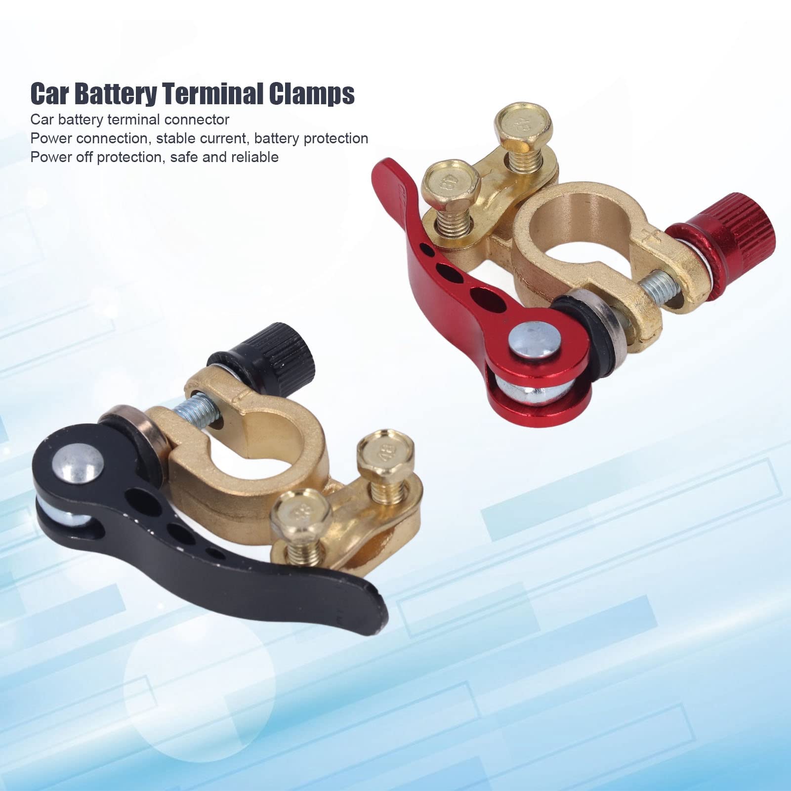 Car Battery Terminal Clamps - 2PCS Quick Disconnect Connectors for Positive/Negative Power Terminals - Perfect for Auto Maintenance & Repair