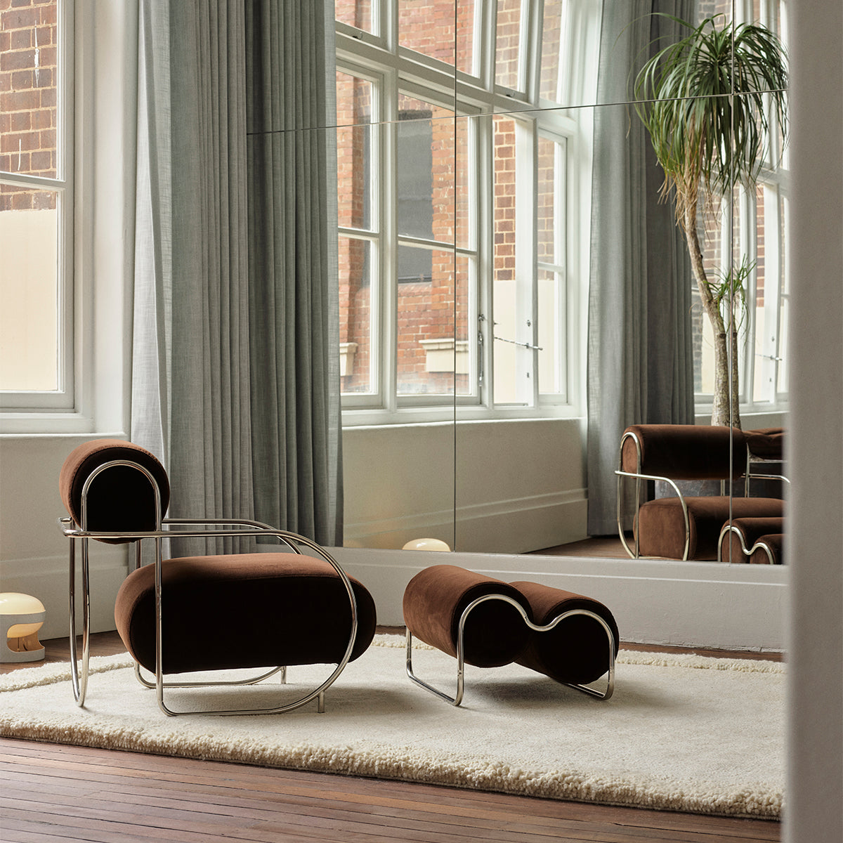 Chromeo Armchair & Ottoman Set - Modern Avalon Piccolo Accent Chair with Footstool - Perfect for Living Room, Bedroom & Home Office Decor
