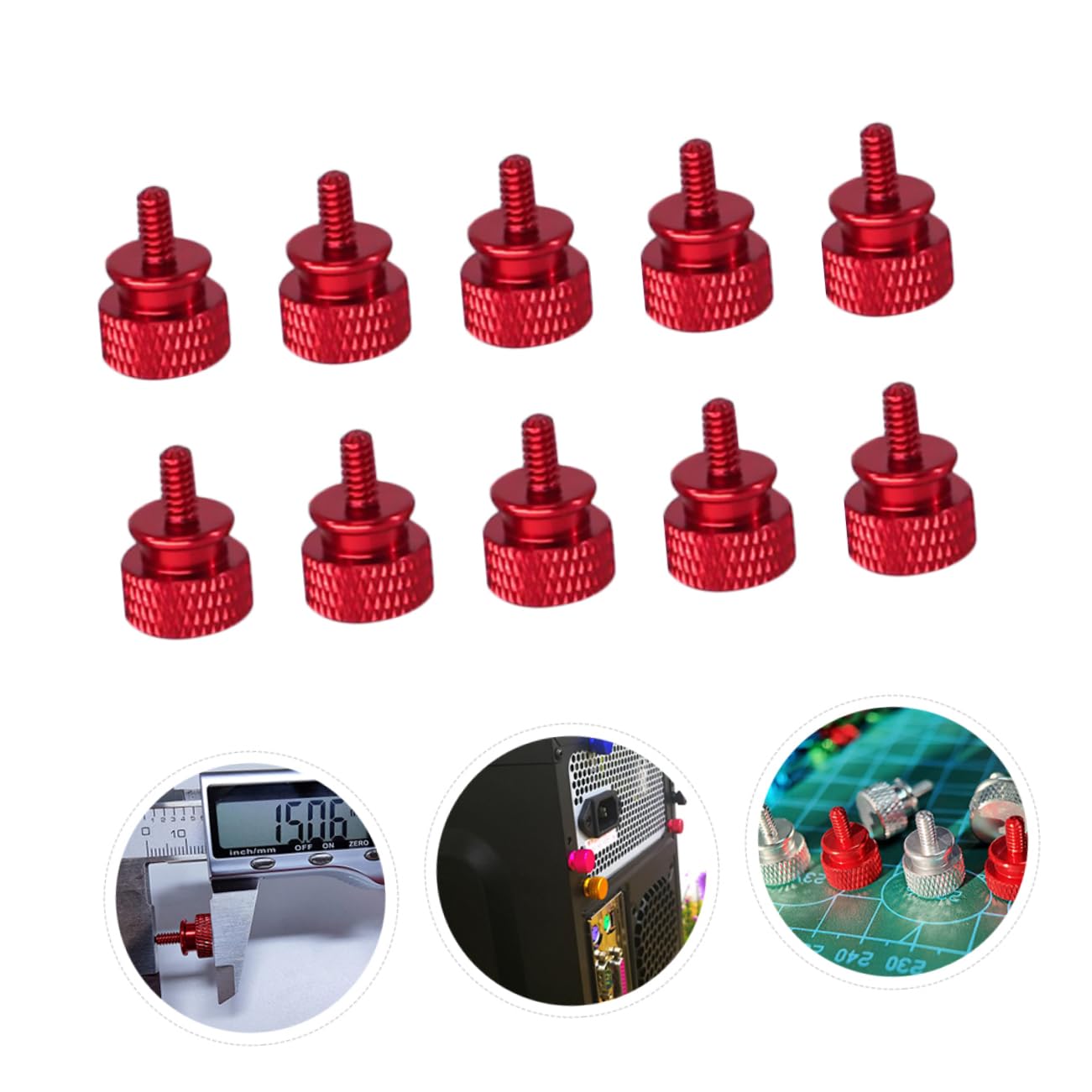 10pcs Aluminum Alloy Computer Case Thumb Screws - Star Head Knurled Hand Knob Replacement Screws for PC Build & Hardware Repair | Durable Threaded Fasteners for Computer Assembly & DIY Electronics Projects