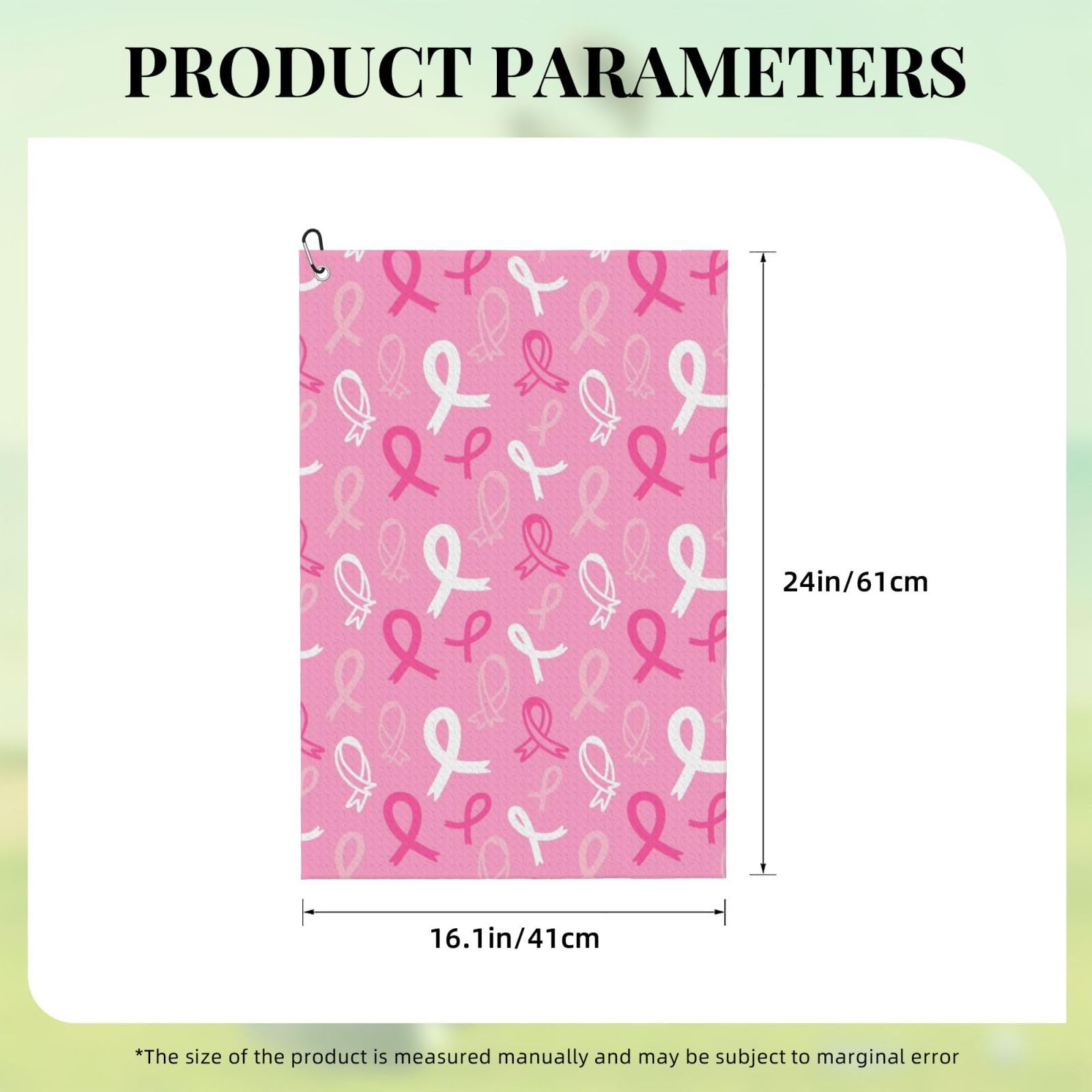 Breast Cancer Awareness Microfiber Golf Towel with Clip - Premium Absorbent Golf Bag Towel for Men & Women - Ideal for Golf Courses, Driving Ranges & Tournaments - Great Golf Gift & Accessory