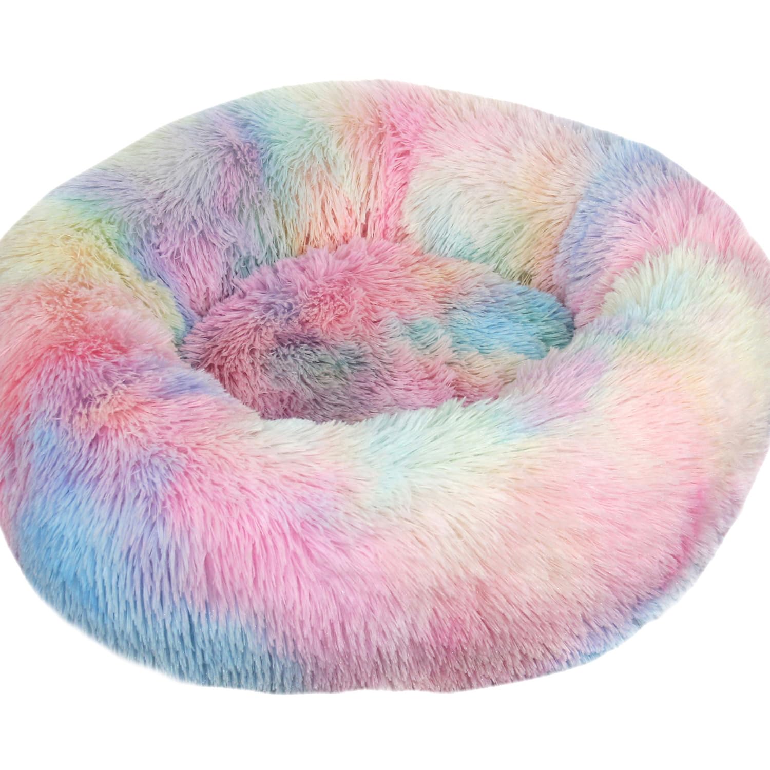 **Cozy Donut Pet Bed for Small Dogs & Cats - Soft Round Dog Bed & Cat Bed for Puppies & Kittens Under 3Kg - Perfect for Cuddling, Sleeping & Relaxing in Living Room or Bedroom**