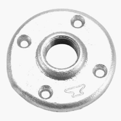 .25 in. Malleable Iron Pipe Fitting Galvanized Floor Flange - Heavy Duty Pipe Connector for Plumbing, HVAC & DIY Projects - Perfect for Securing Pipes to Floors & Walls