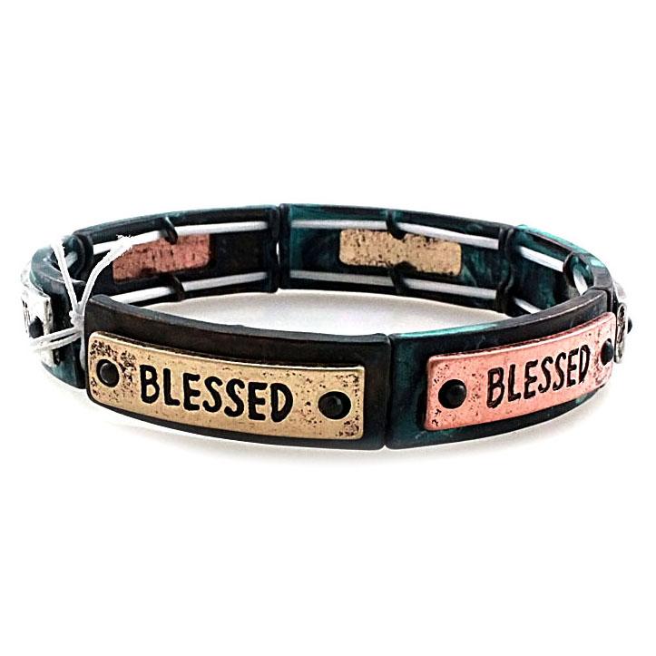Blessed Bracelet with Patina Finish - Handmade Spiritual Jewelry for Protection & Good Luck - Perfect for Meditation, Yoga & Daily Wear