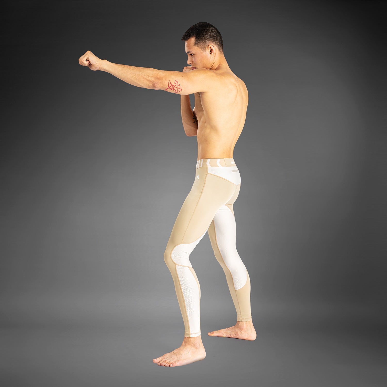 Venum Tempest Men's Spats - Beige/Sand - Compression Leggings for MMA, BJJ & Training - Moisture-Wicking & Breathable Workout Gear