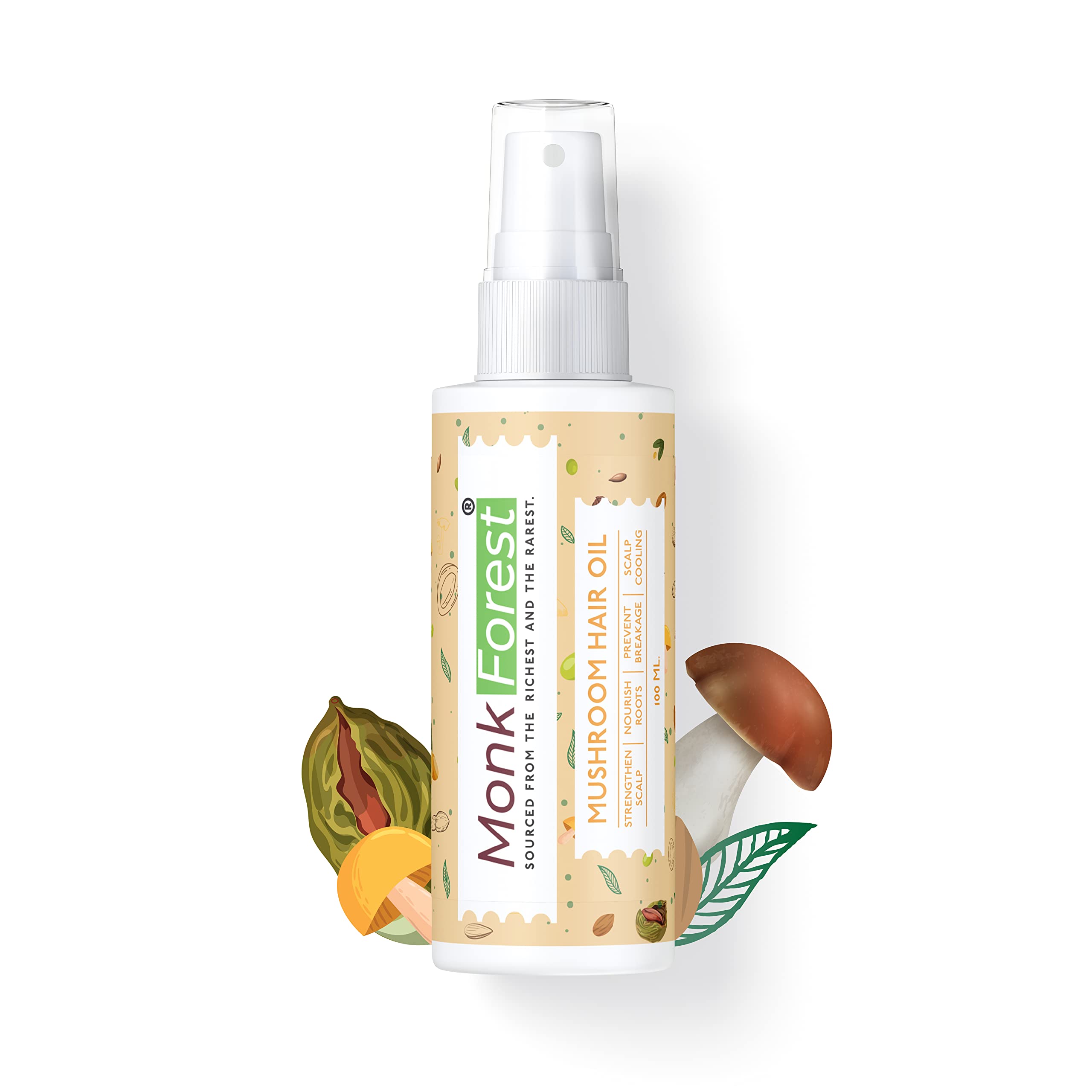 MonkForest Organic Hair Growth Oil for Hair Loss Prevention - Fast Growth, Cooling & Nourishing Treatment - Non-Sticky Scalp Care for Men & Women - Perfect for Daily Use, Massage & Styling
