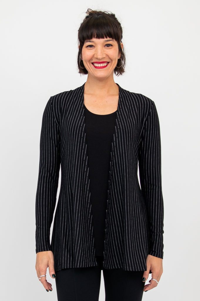 Premium Chopra Jacket - BW Pin Stripe Bamboo Fabric - Lightweight & Breathable - Perfect for Business Casual & Outdoor Activities