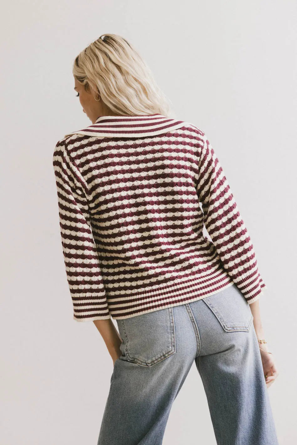 Burgundy Mason Collared Sweater for Men & Women | Cozy Knit Pullover | Fall & Winter Fashion | Perfect for Casual Outfits, Office Wear & Date Nights