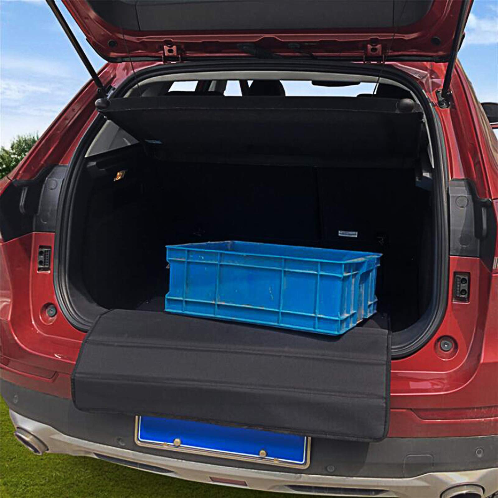 OTOEZ Universal Foldable Car Bumper Guard & Truck Rear Bumper Protector - Heavy Duty Trunk Mat Cargo Liner Floor Mat for Pickup Trucks, SUVs, Vans - Scratch Protection & Loading Assistance for Outdoor Adventures, Moving, Camping