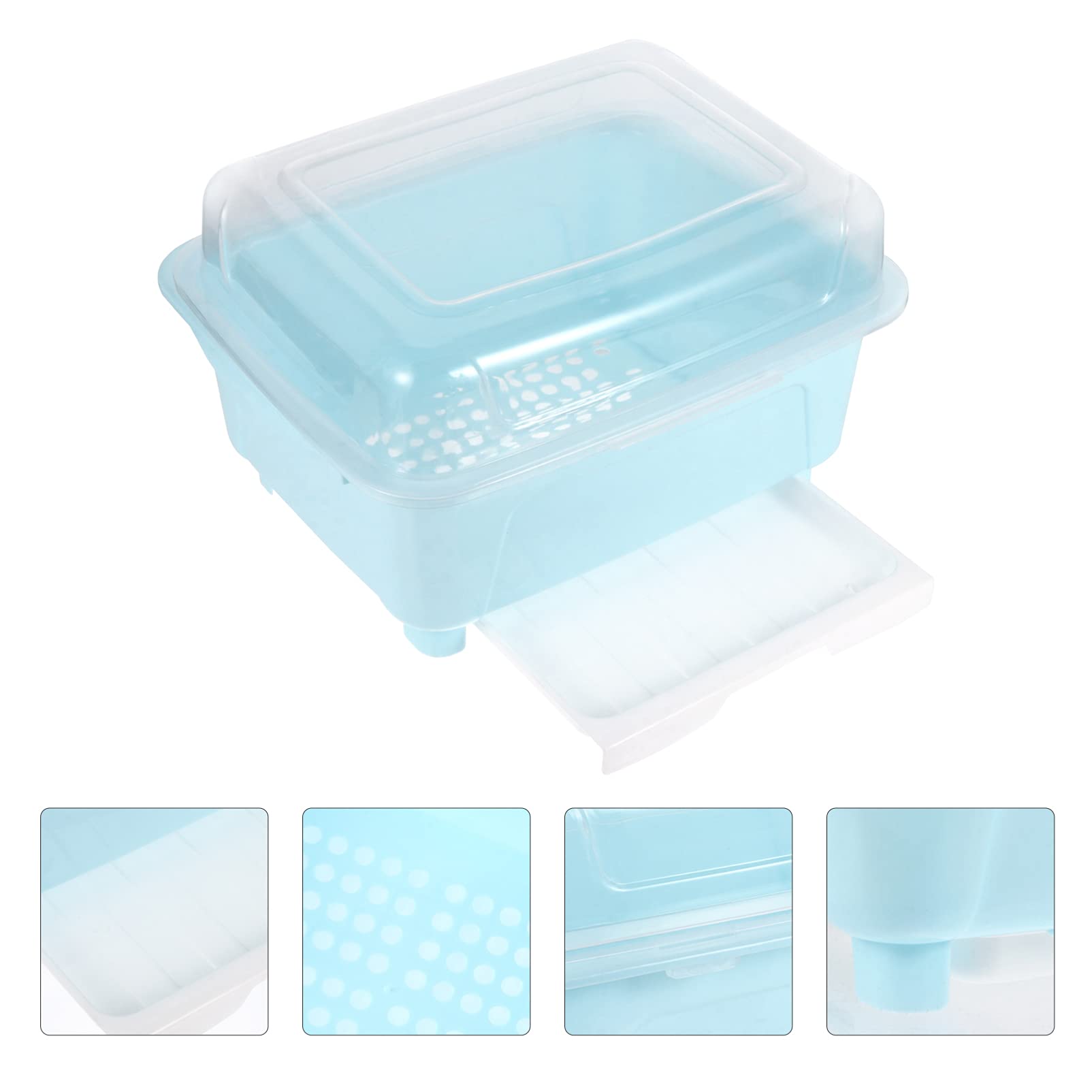 Operitacx Baby Bottle Storage Box & Kitchen Dish Drying Rack - Multi-Purpose Organizer for Bowls, Chopsticks, Utensils with Lid Cover - Perfect for Baby Feeding, Restaurant Kitchen & Home Organization