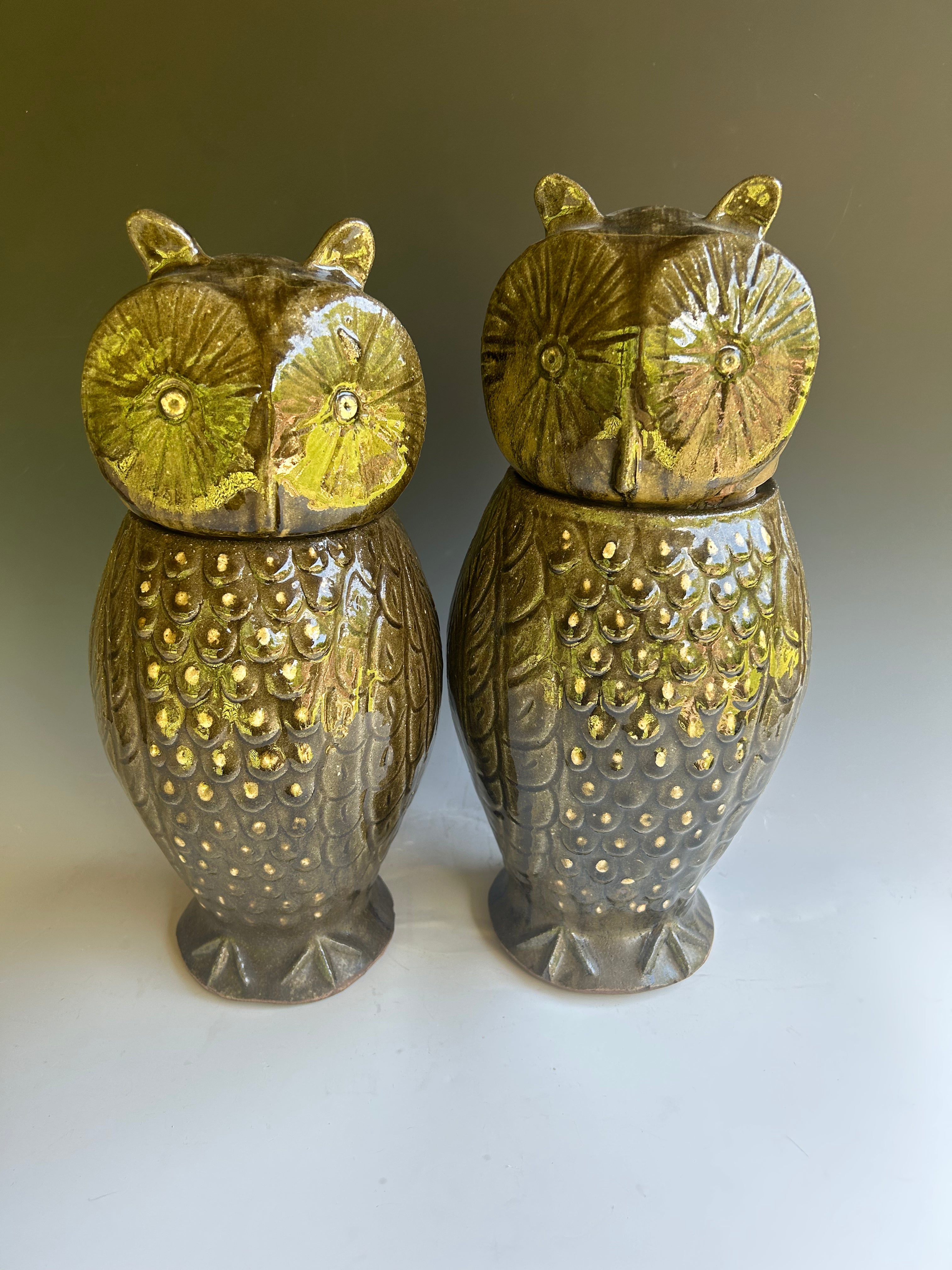 Clint Alderman 11-Inch Owl Canister - Elegant Ceramic Storage Jar for Kitchen, Bathroom & Home Decor | Perfect for Tea, Coffee, Sugar & Spices