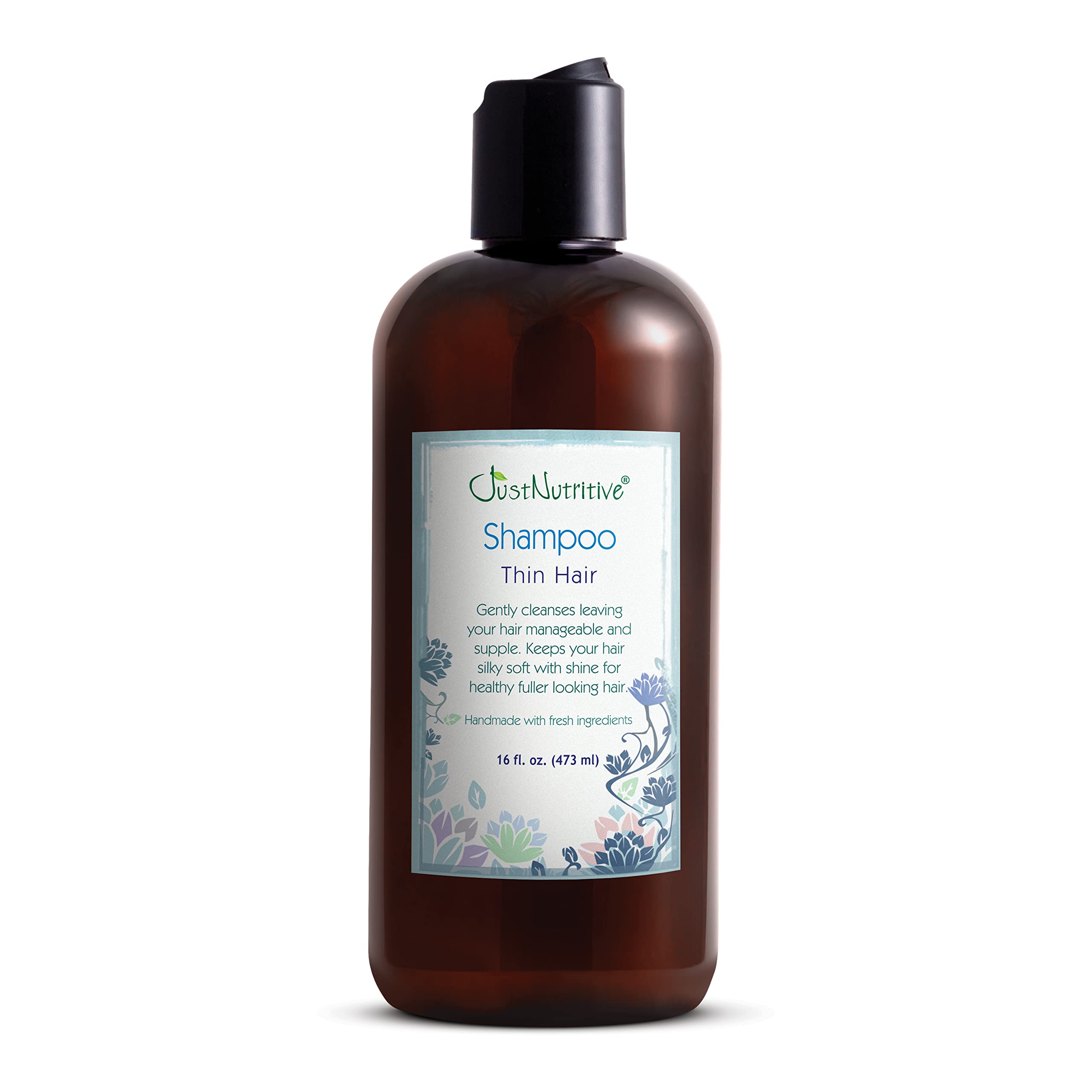 Just Nutritive Thin Hair Shampoo for Thicker Hair - 16 Fl Oz Natural Volumizing Shampoo for Fine & Thinning Hair - Adds Body & Fullness for Daily Use at Home or Salon