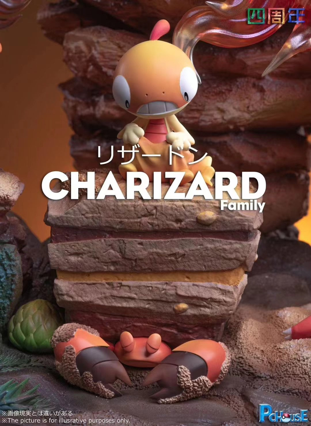 PcHouse Studio Charizard Family Pokemon Plush Toys - Perfect for Collectors, Gifts, and Kids' Room Decor
