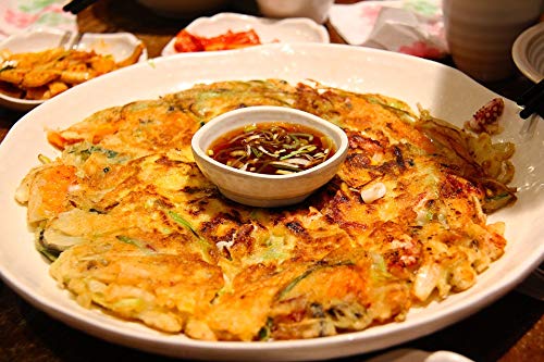Korean Kimchi Pancake Mix - Authentic & Delicious Hot Dinner for Home Comfort | 20x30 Inch Laminated Poster with Vibrant Colors - Perfect for Kitchen Decor & Asian Food Lovers