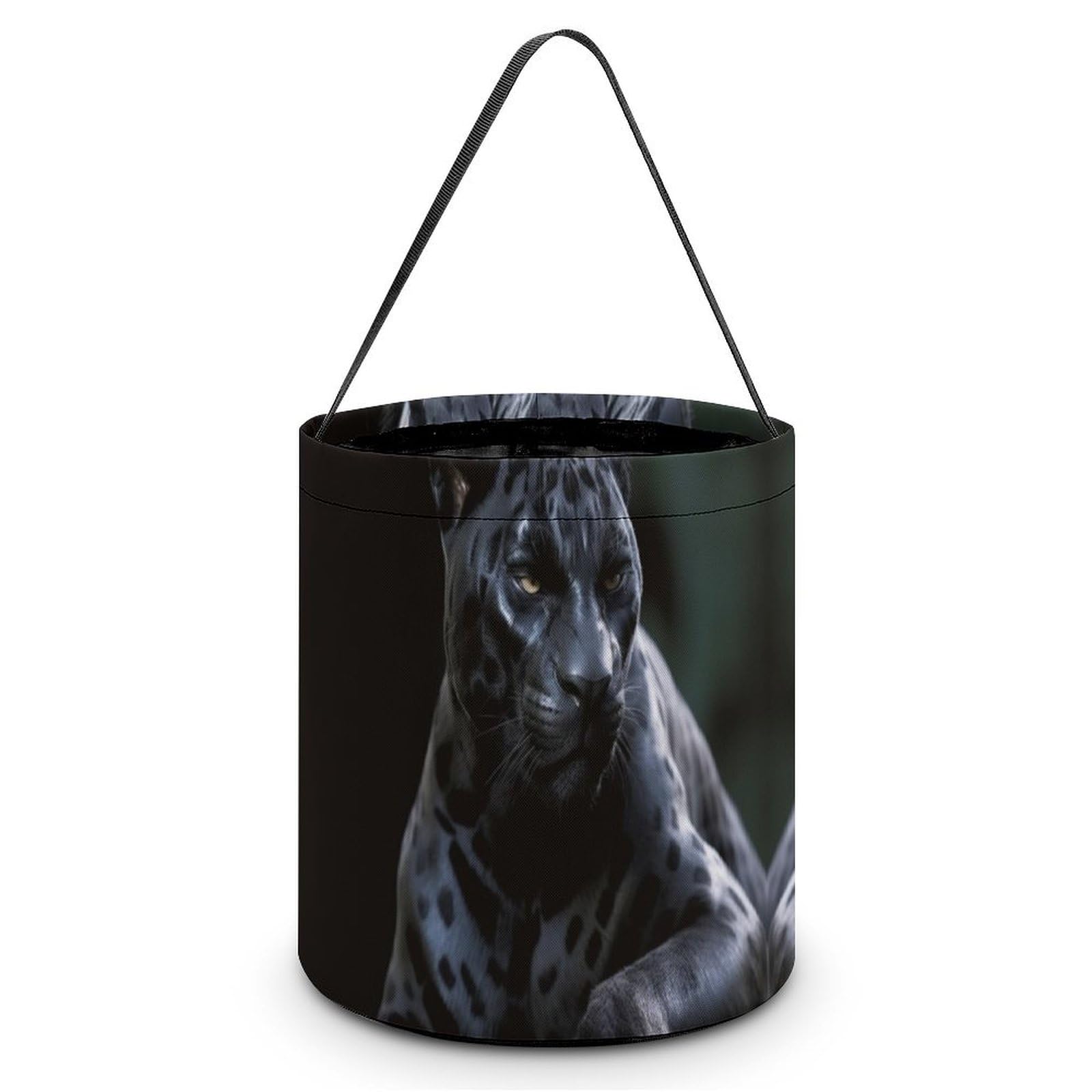 Halloween Tote Bags - Large Trick or Treat Bags for Kids & Adults, Black Panther Themed Candy Bucket for Halloween Parties & Trick-or-Treating