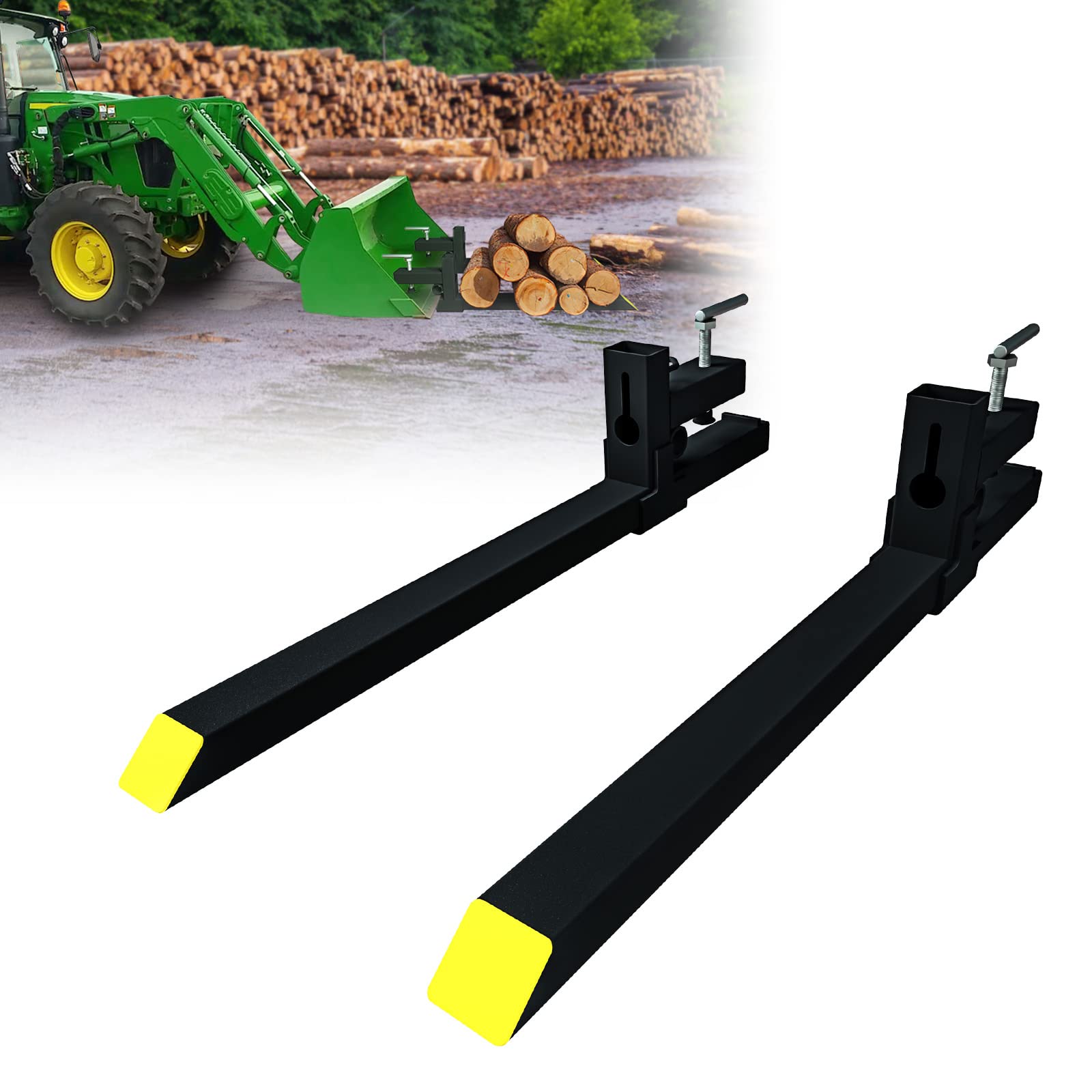 Heavy Duty Clamp On Pallet Forks 4500lbs Capacity 58.86