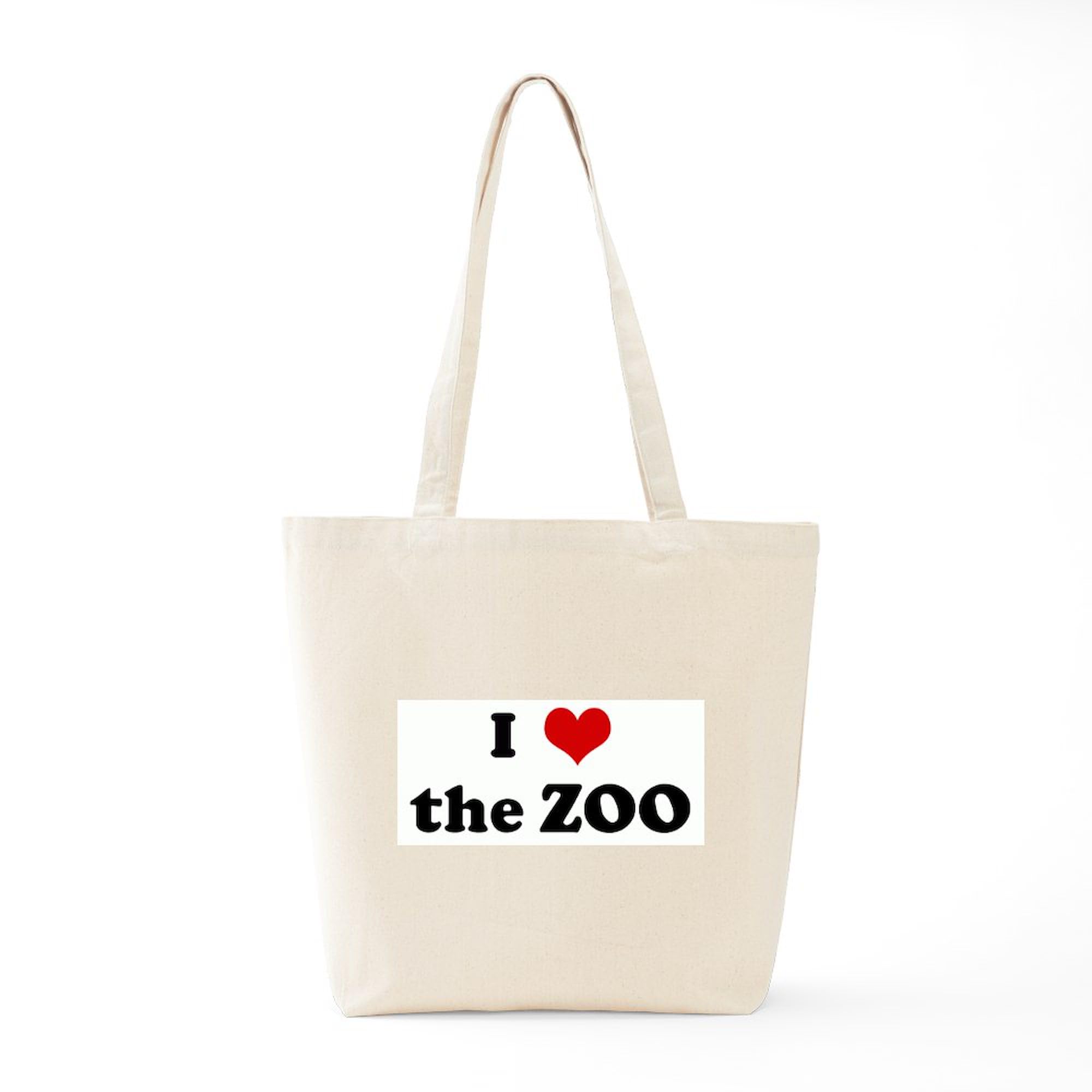 I Love The ZOO Natural Canvas Tote Bag - Eco-Friendly Reusable Shopping Bag for Groceries, Beach & Zoo Trips