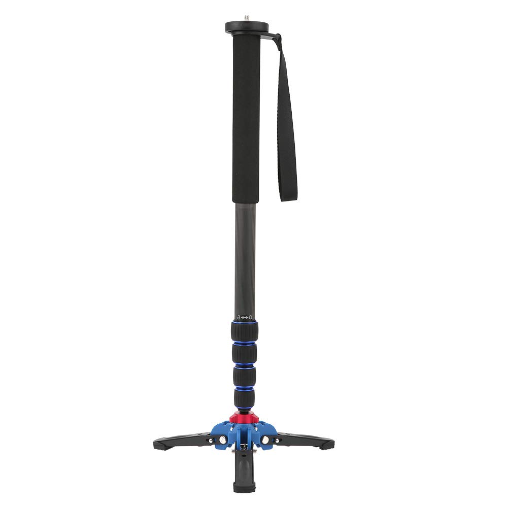 Carbon Fiber Monopod with Feet - 5-Section Telescopic Camera Monopod Tripod for DSLR, Includes Storage Bag & Hex Wrench - Perfect for Travel, Sports Photography & Outdoor Shooting