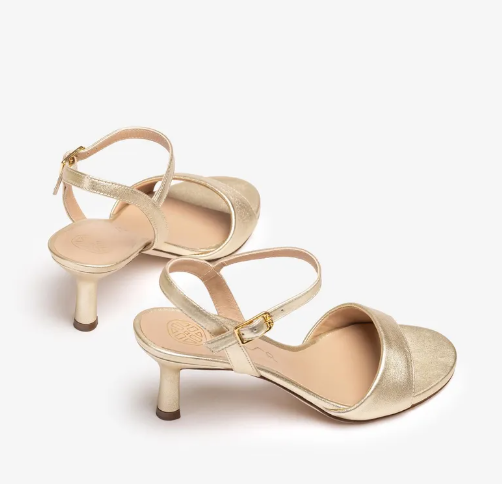 UNISA Gold Heeled Sandals for Women - Elegant High Heel Open Toe Summer Sandals with Ankle Strap | Perfect for Weddings, Parties & Beach Vacations
