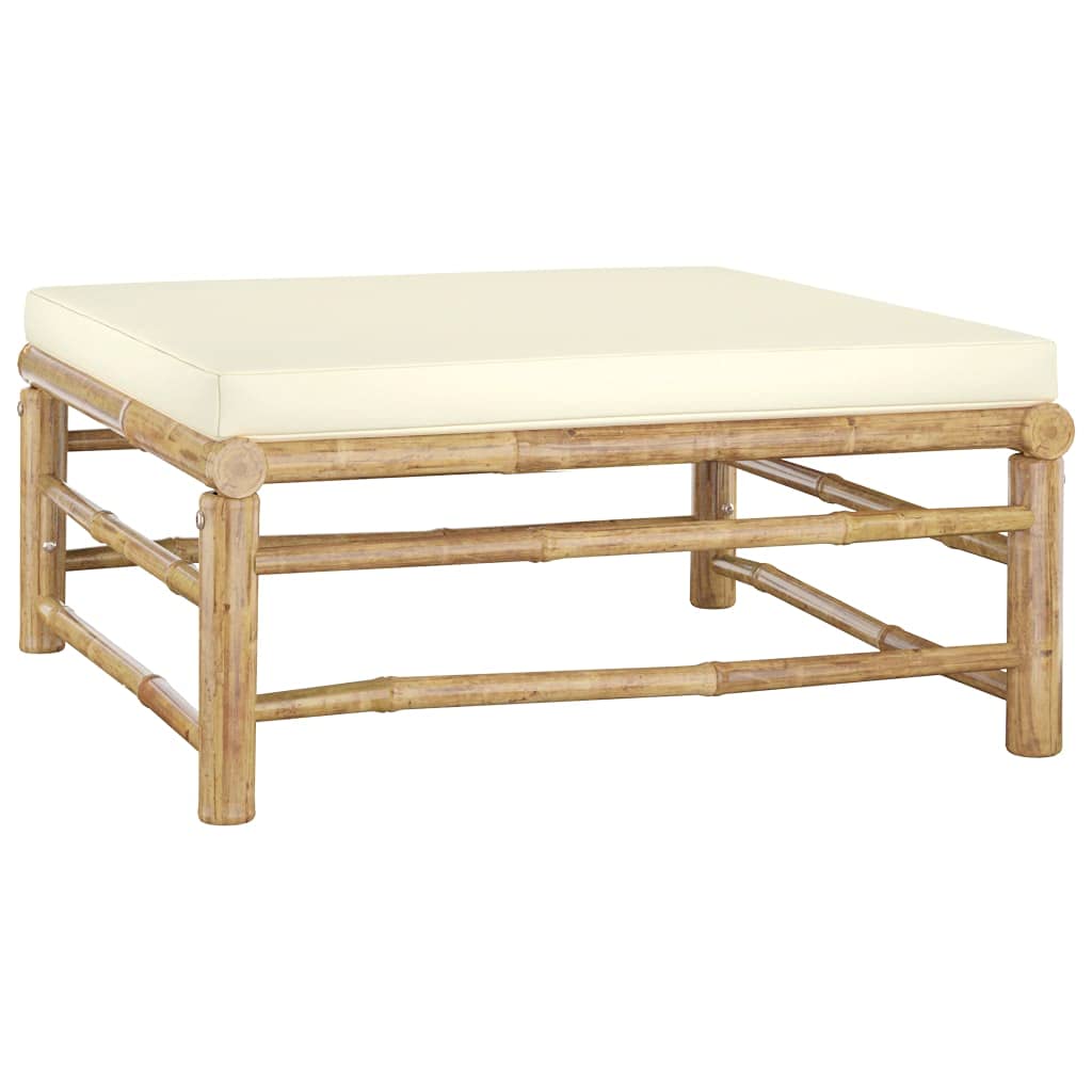 3 Piece Outdoor Garden Dining Set with Bamboo Frame, Comfortable Cushions, and Coffee Table - Perfect for Patio, Backyard, and Poolside Gatherings