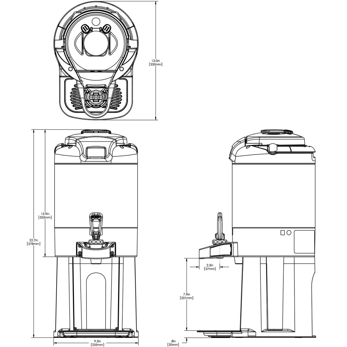 BUNN Dual BrewWISE ThermoFresh DBC 120/240V Coffee Brewer with Funnel Locks - Perfect for Offices, Restaurants, and Large Events