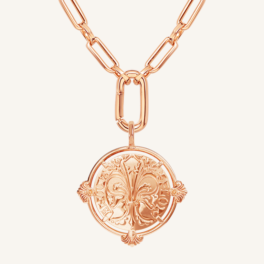 Elegant Versailles Pendant Necklace for Women - 18K Gold Plated French Baroque Style Jewelry - Perfect for Weddings, Parties & Special Occasions