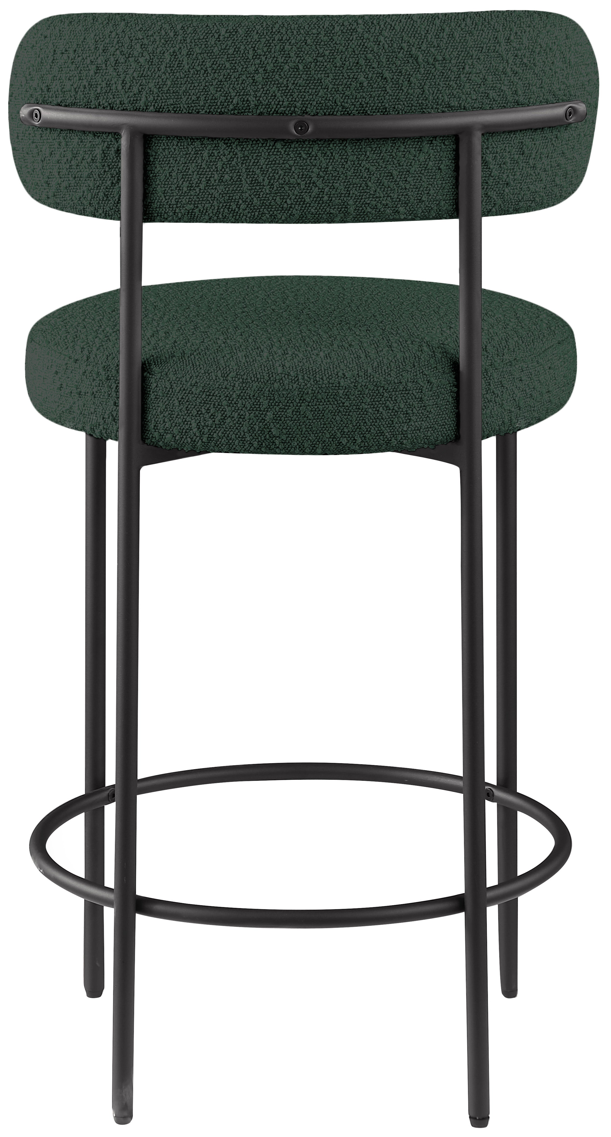 Beacon Boucle Fabric Stool - Modern Round Accent Chair with Soft Textured Upholstery for Living Room, Bedroom & Office Decor