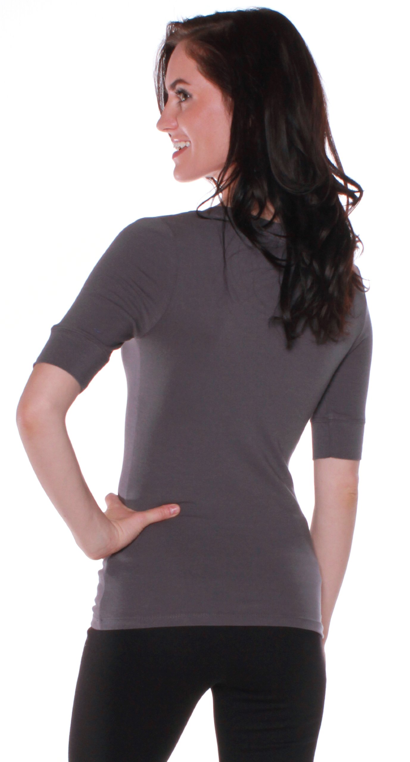 Emmalise Women's Slim Athletic Fit V-Neck T-Shirt - Breathable Half Sleeve Workout Top for Yoga, Running & Gym | Casual Comfort Wear