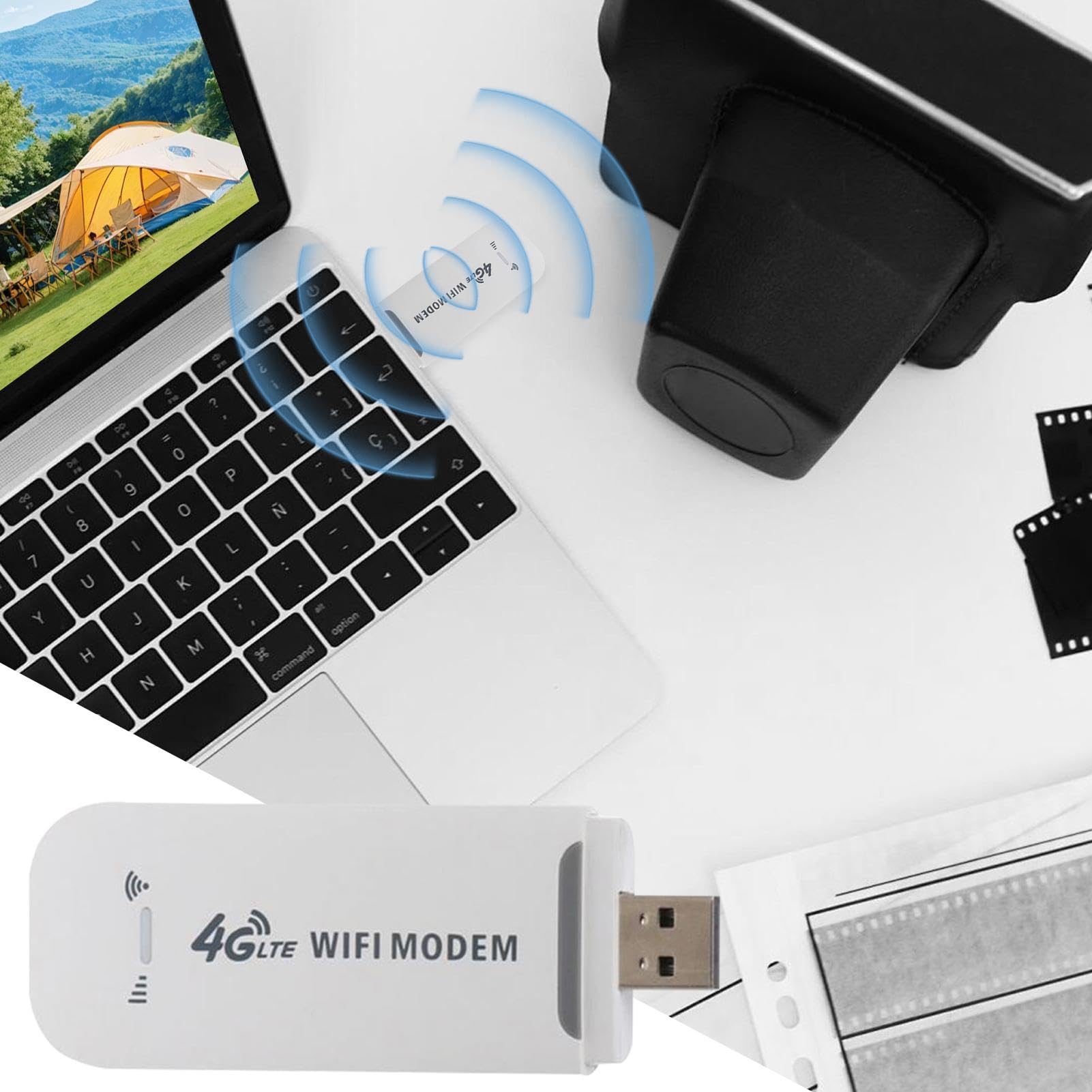 High-Speed USB Internet Dongle - 4G LTE External USB Modem with Antenna for Desktop & Laptop - Portable Cellular Data Modem for Remote Areas, Travel & Home Office Use