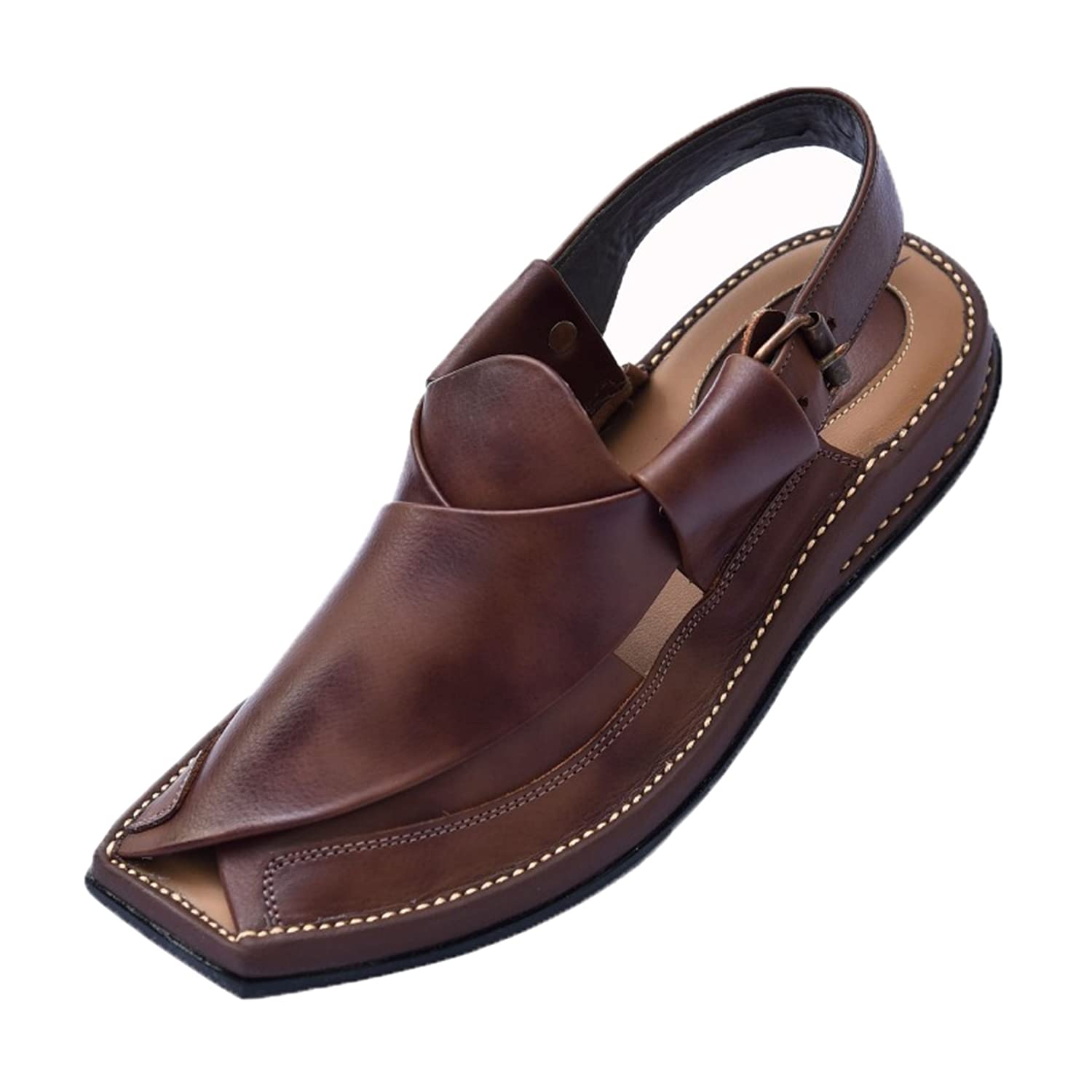 Handmade Men's Leather Sandals - Double Sole Cowhide Outdoor Chappals & Boots for Walking, Hiking & Casual Wear | Durable & Comfortable Footwear for Summer Adventures