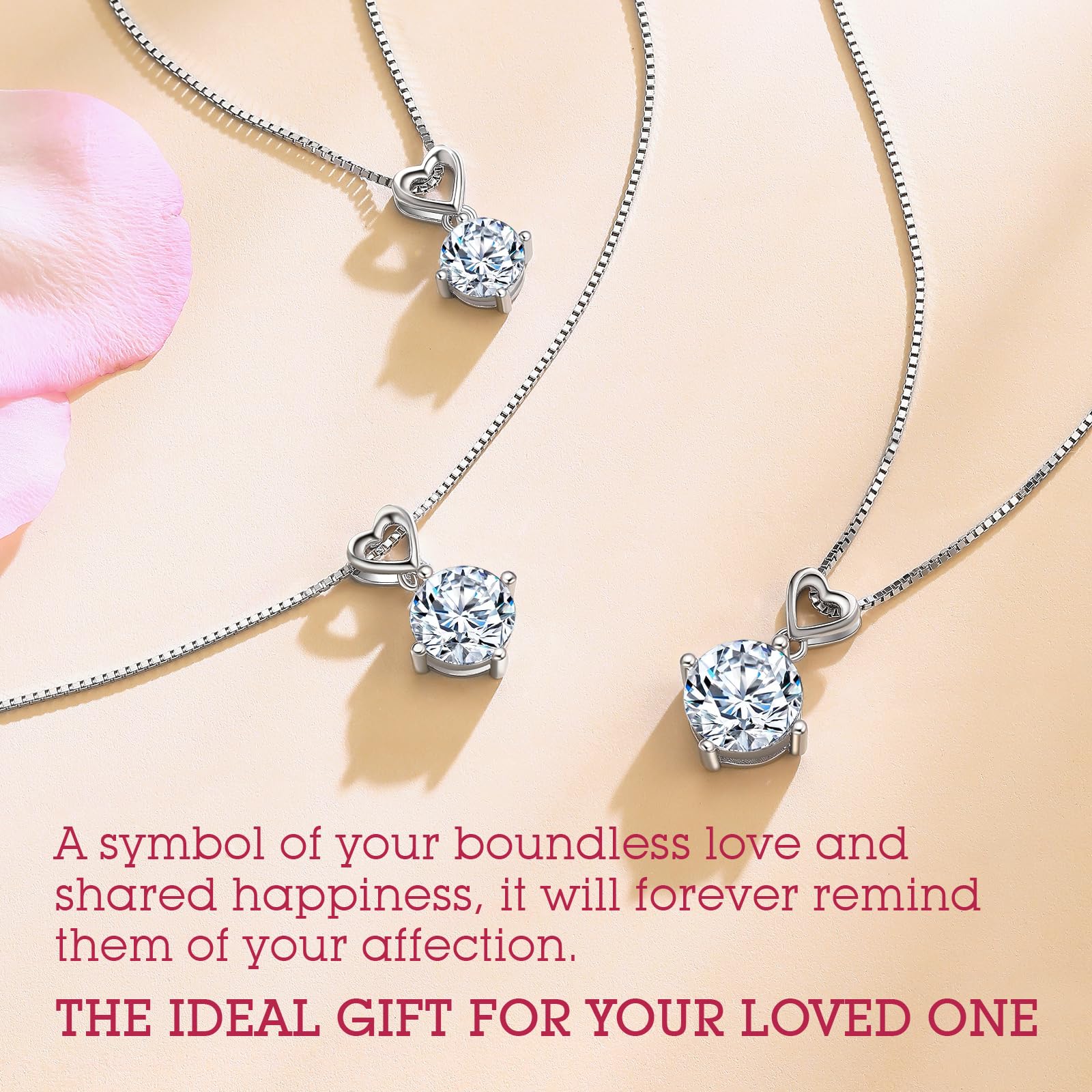 1-6 Carat Moissanite Heart Pendant Necklace for Women - Elegant Wedding Anniversary & Birthday Gift for Wife, Her, or Girlfriend - Perfect for Valentine's Day, Mother's Day & Romantic Occasions