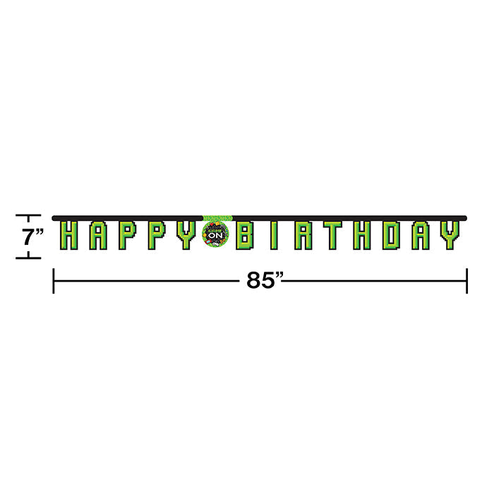 12 Pack Bulk Video Game Themed Happy Birthday Banners - Perfect for Gaming Parties, Decorations & Celebrations