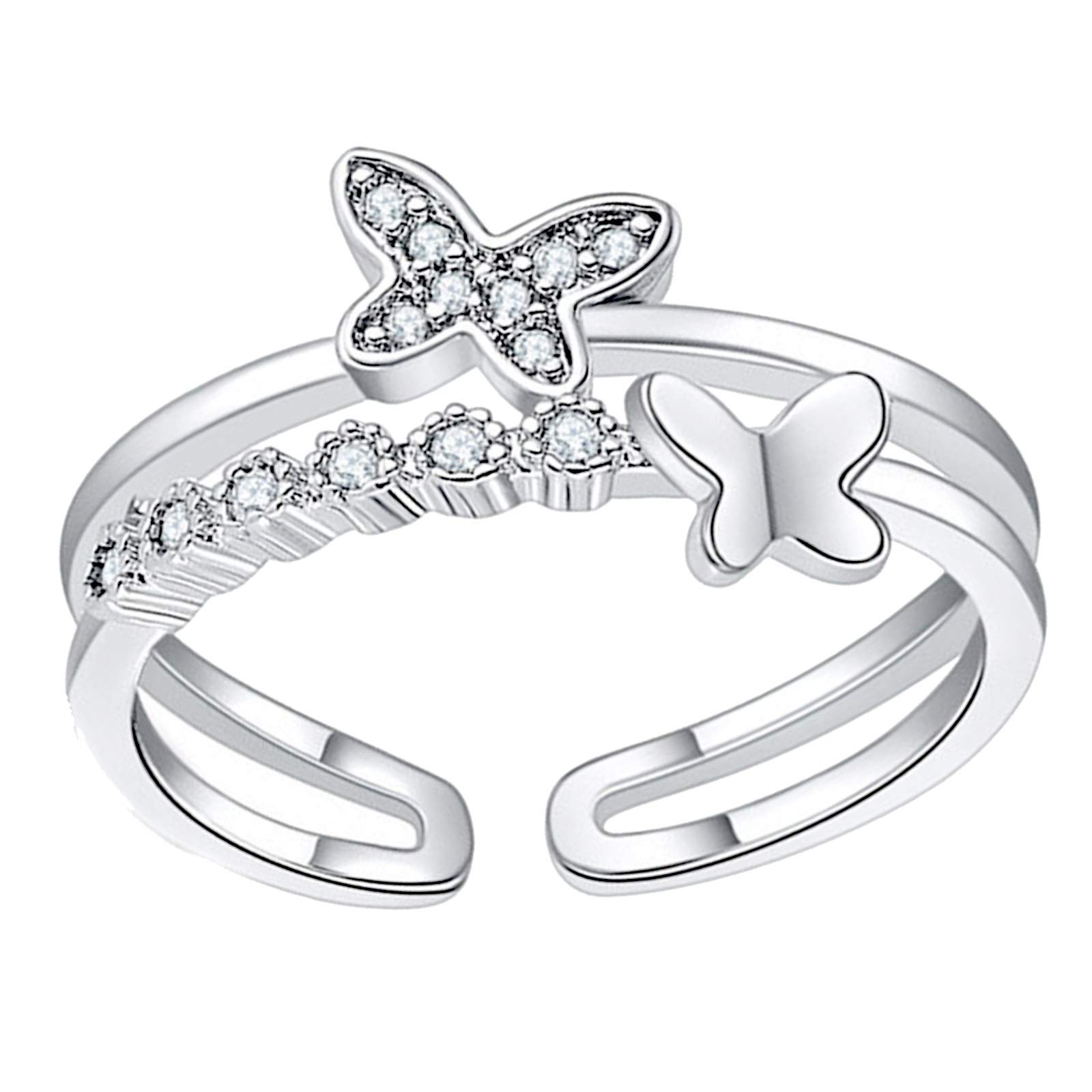 Sterling Silver Butterfly Statement Ring for Women - Adjustable Spiral Wrap Twist Design - Inspirational Jewelry Gift for Her - Perfect for Parties, Weddings & Everyday Wear